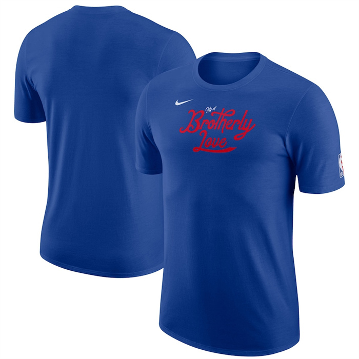 Men's Philadelphia 76ers Royal 2022/23 City Edition Essential Warmup T-Shirt